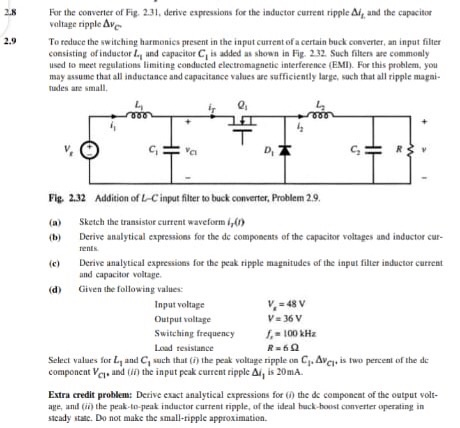 Solved 2 2 9 For The Converter Of Fig 2 31 Derive Chegg