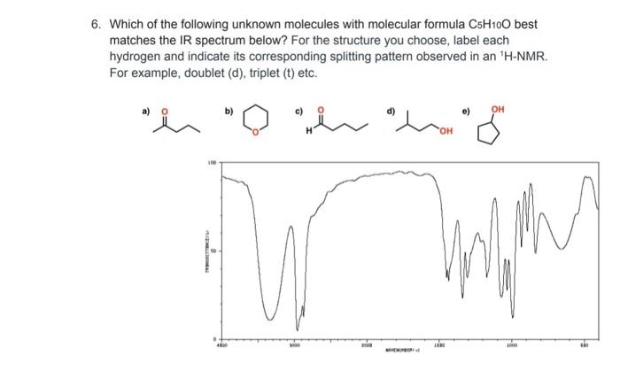 Solved Which Of The Following Unknown Molecules With Chegg