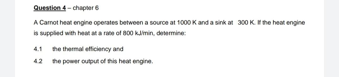 Solved A Carnot Heat Engine Operates Between A Source At Chegg