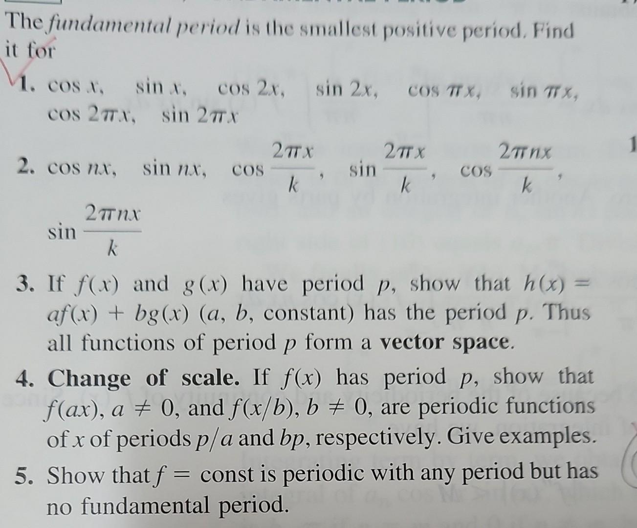 Solved The Fundamental Period Is The Smallest Positive Chegg