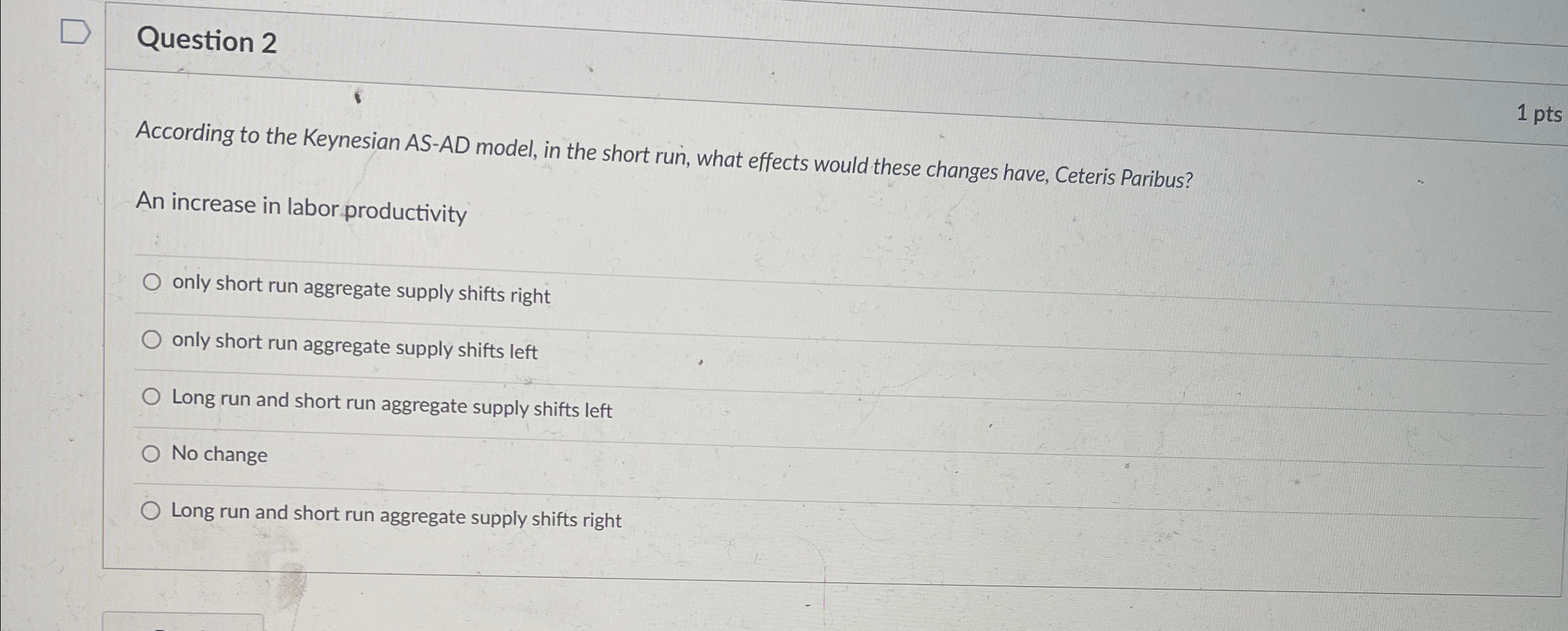 Solved Question 21 PtsAccording To The Keynesian AS AD Chegg