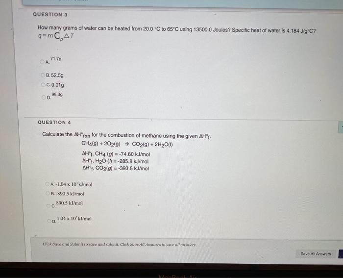 Solved Question How Much Energy Is Needed To Raise The Chegg