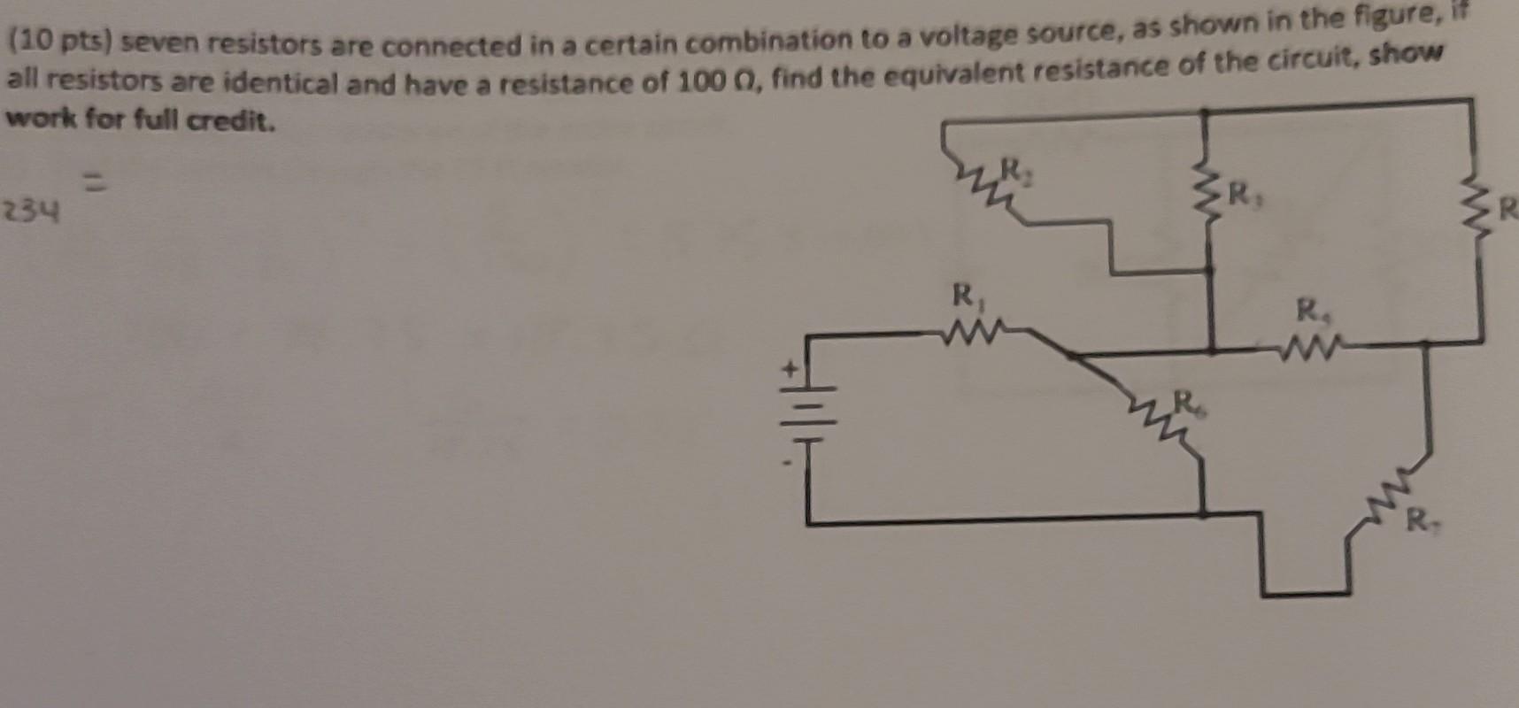 Solved 10 Pts Seven Resistors Are Connected In A Certain Chegg