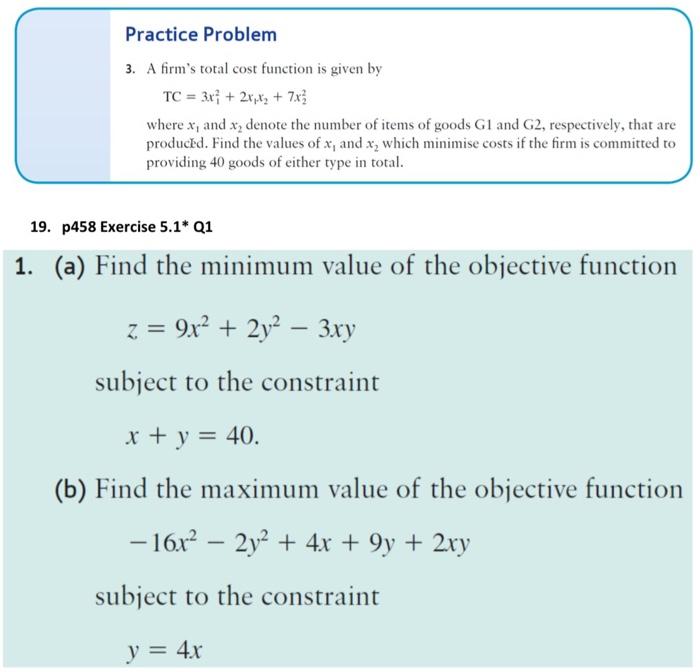 Solved Practice Problem A Firm S Total Cost Function Is Chegg