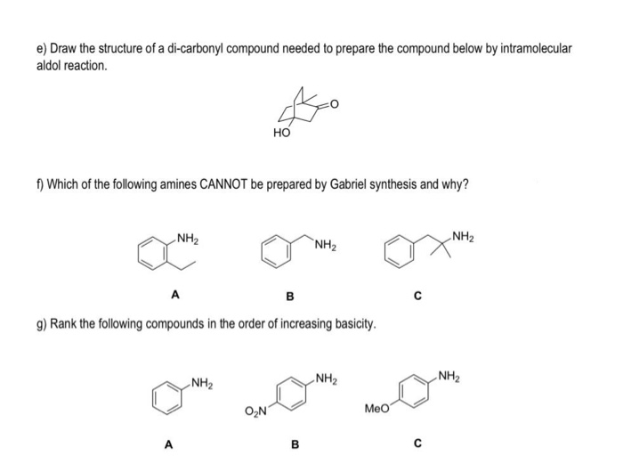 Solved E Draw The Structure Of A Di Carbonyl Compound Chegg