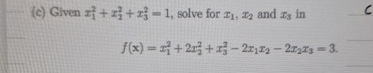 Solved C Given X X X Solve For X X And X Chegg