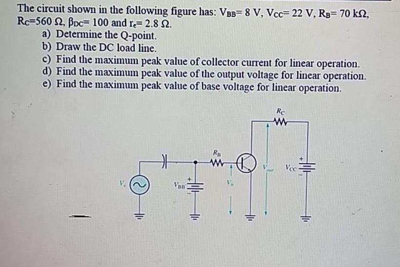 Solved The Circuit Shown In The Following Figure Has VBB 8 Chegg