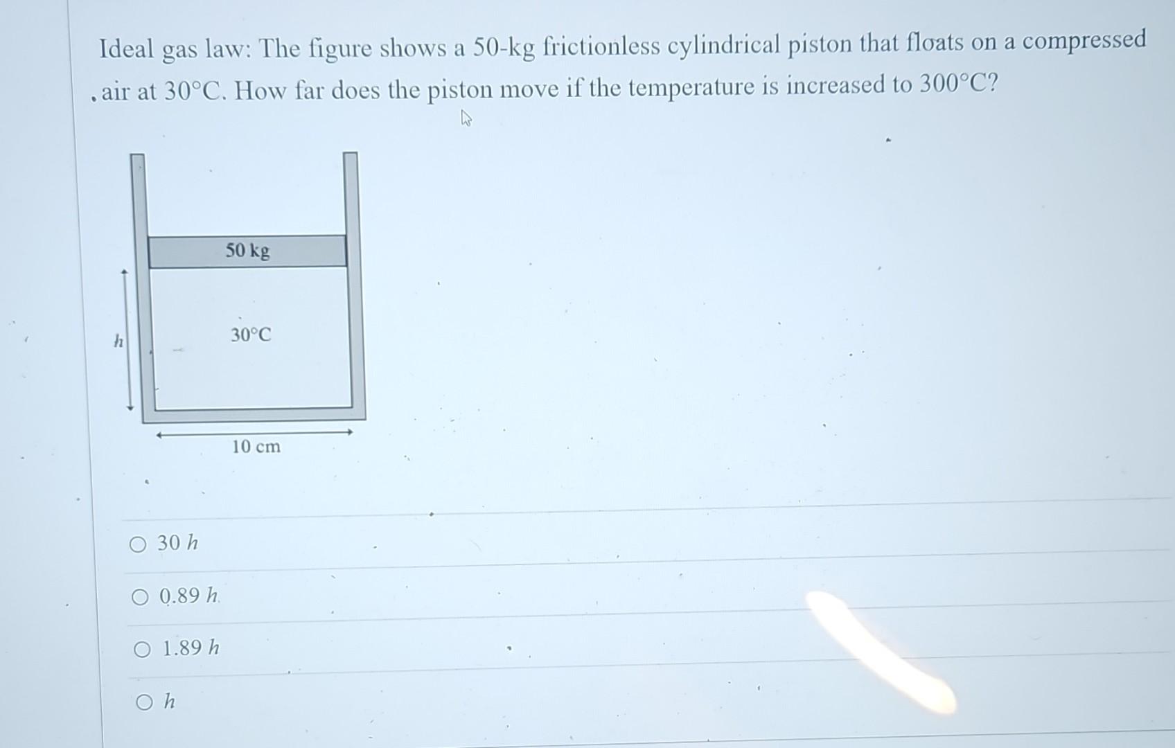 Solved Ideal Gas Law The Figure Shows A Kg Frictionless Chegg