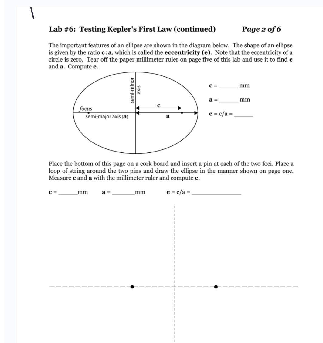 Lab Testing Kepler S First Law Continued Page Chegg