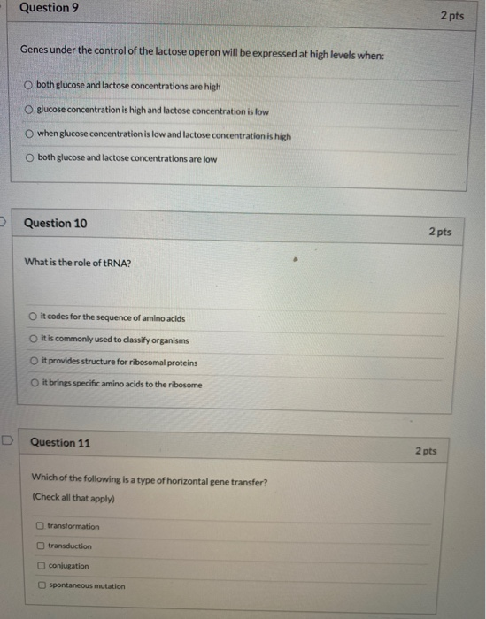 Solved Question Pts Which Of The Following Types Of Chegg