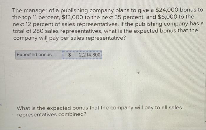 Solved The Manager Of A Publishing Company Plans To Give A Chegg