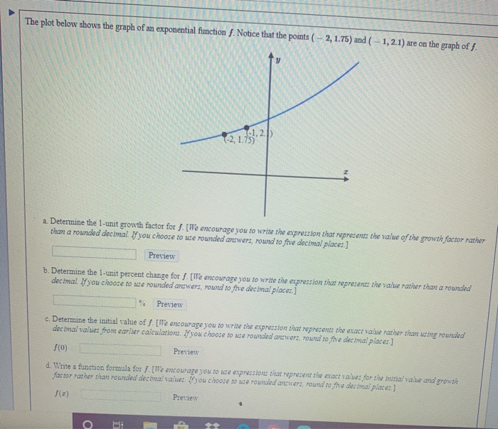 Solved The Plot Below Shows The Graph Of An Exponential Chegg