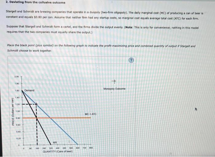 Solved 2 Deviating From The Colluslve Outcome Stargell And Chegg