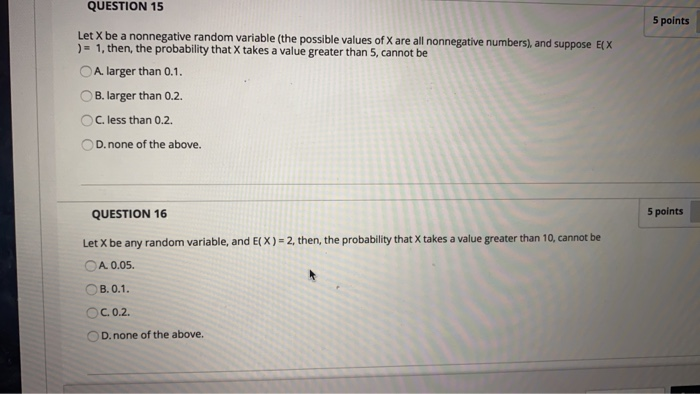 Solved Question Points Let X Be A Nonnegative Random Chegg