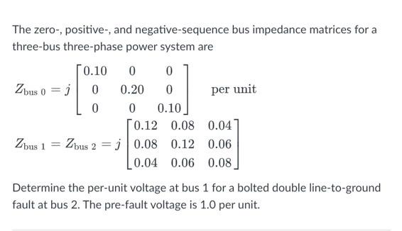 Solved The Zero Positive And Negative Sequence Bus Chegg