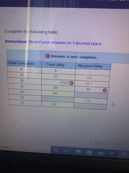 Solved Complete The Following Table Instructions Round Chegg