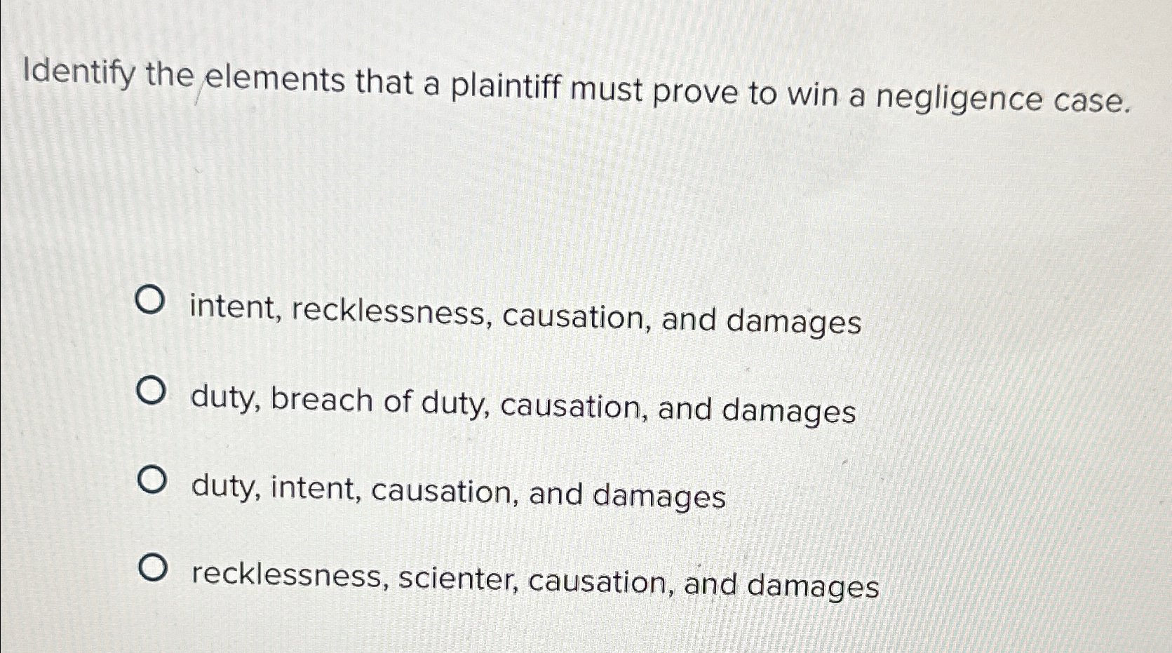 Solved Identify The Elements That A Plaintiff Must Prove To Chegg