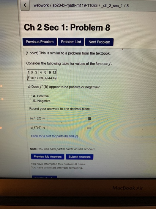 Solved Webwork Sp Bl Math M Ch Sec Ch Chegg