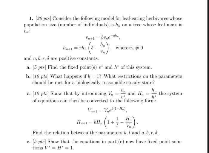 Solved 1 30 Pts Consider The Following Model For Chegg