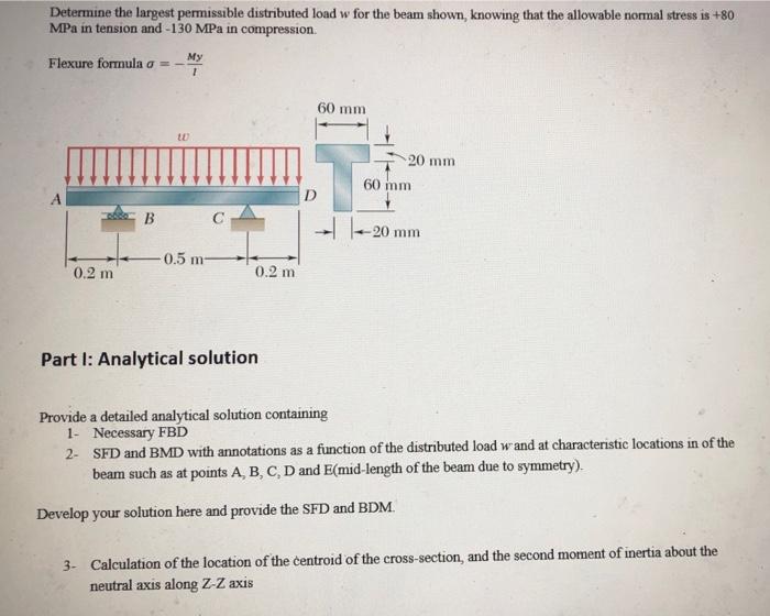 Solved Determine The Largest Permissible Distributed Load W Chegg