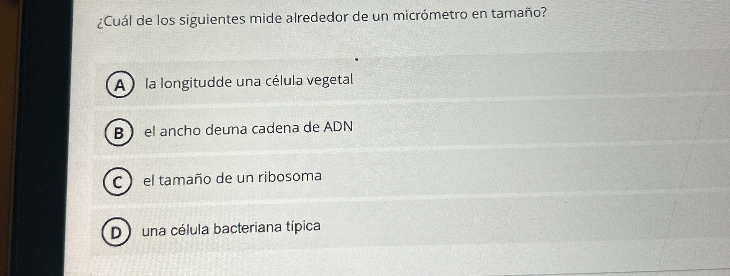 Solved Cul De Los Siguientes Mide Alrededor De Un Micrmet