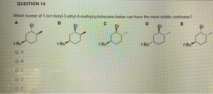 Solved QUESTION 14 Which Isomer Of Chegg