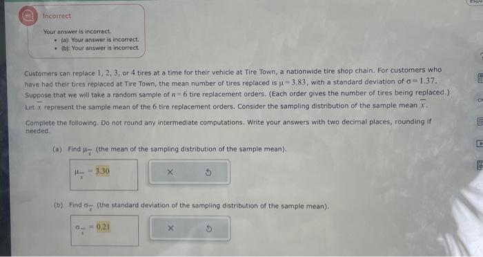 Solved Incorrect Your Answer Is Incorrect A Your Answer Chegg