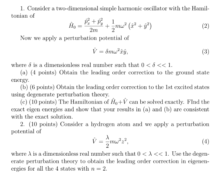 Solved Consider A Two Dimensional Simple Harmonic Chegg