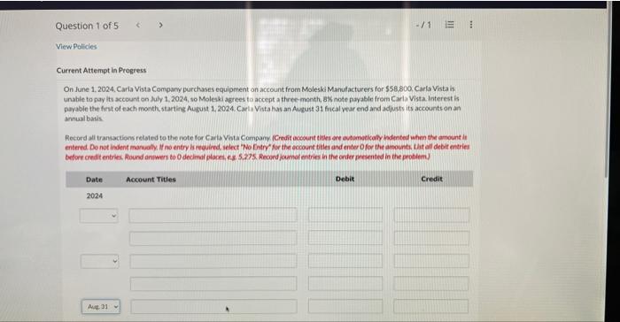 Solved On June 1 2024 Caria Vista Company Purchases Chegg