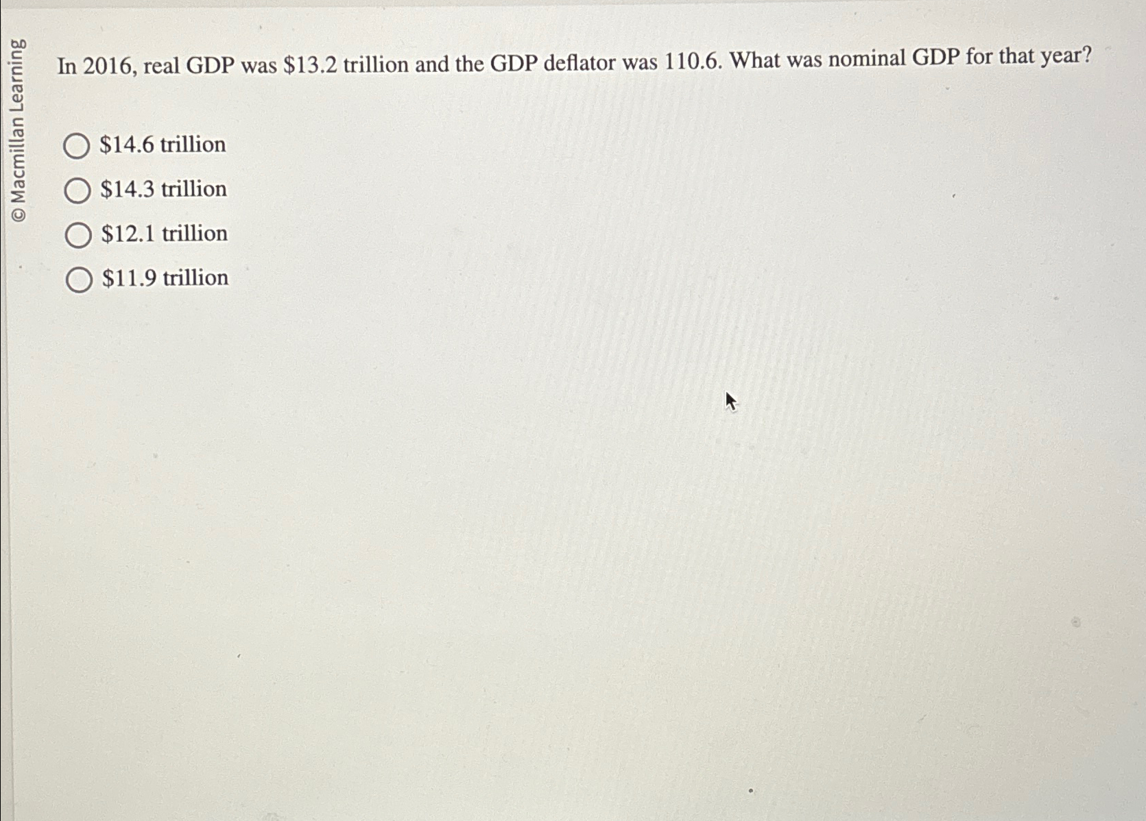 Solved In Real Gdp Was Trillion And The Gdp Chegg