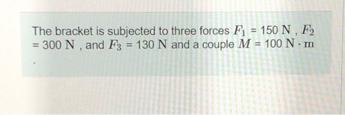 Solved The Bracket Is Subjected To Three Forces F N F Chegg