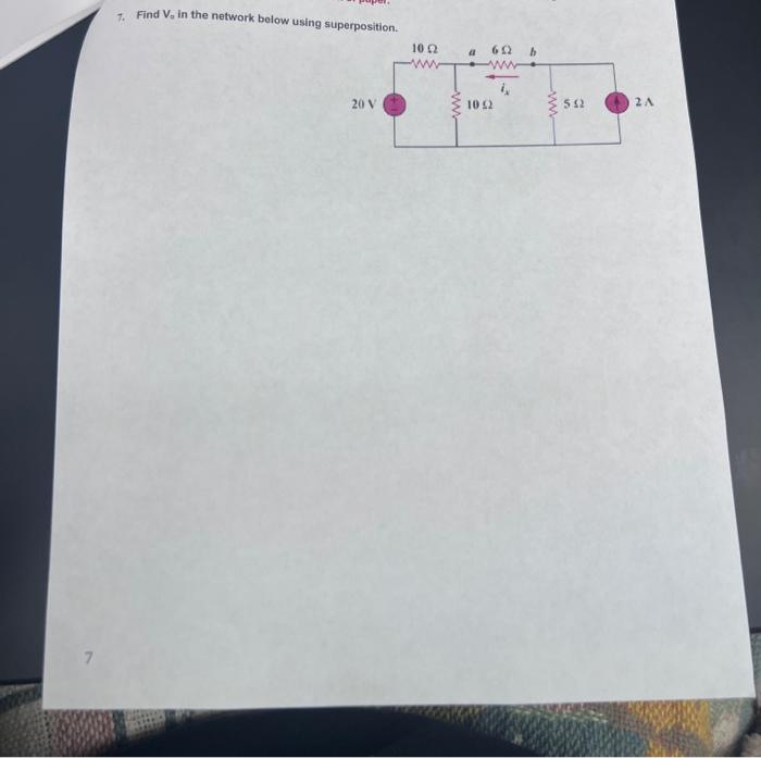 Solved Find V In The Network Below Using Superposition Chegg