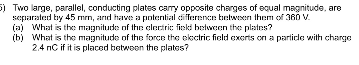 Solved Two Large Parallel Conducting Plates Carry Opposite Chegg