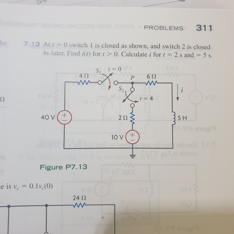 Solved Ad 7 46 The Switch In The Circuit In Fig P7 46 Has Chegg