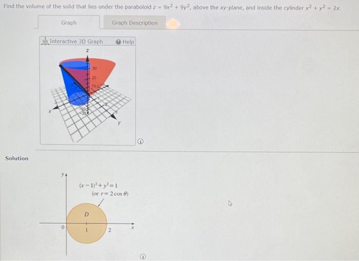 Solved Find The Volume Of The Solid That Lies Under The Chegg