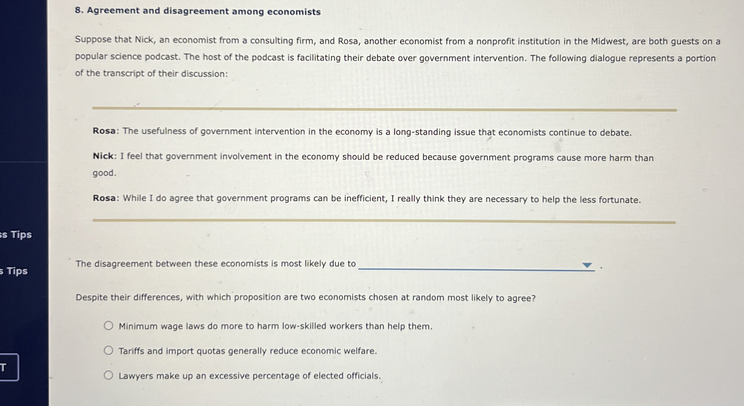 Solved Agreement And Disagreement Among Economistssuppose Chegg