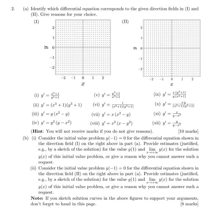 Solved A Identify Which Differential Equation Corresponds Chegg