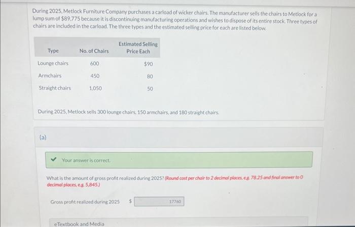 Solved During Metlock Furniture Company Purchases A Chegg