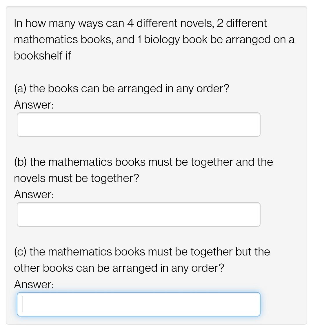 Solved In How Many Ways Can 4 Different Novels 2 Different Chegg