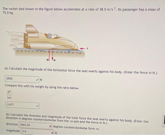 Solved The Rocket Sled Shown In The Figure Below Acceler