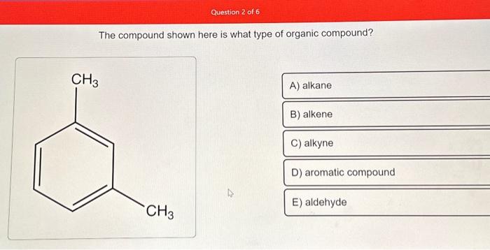 Solved The Compound Shown Here Is What Type Of Organic C