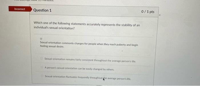 Solved Incorrect Question 10 0 1 Pts Which Of The Following Chegg