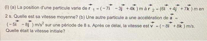 Solved I A La Position D Une Particule Varie De Chegg