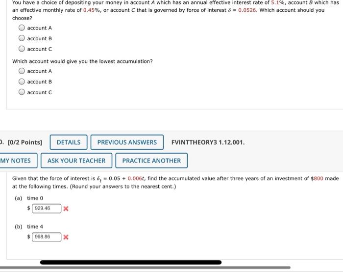 Solved You Have A Choice Of Depositing Your Money In Account Chegg