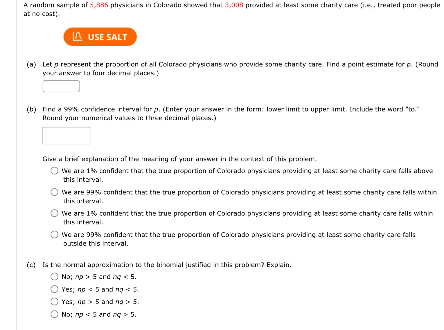 Solved A Random Sample Of Physicians In Colorado Chegg