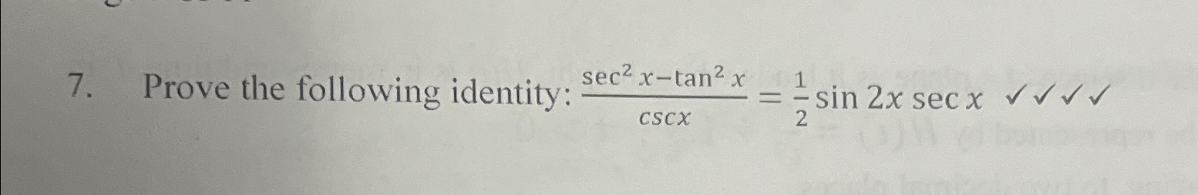 Solved Prove The Following Identity Chegg