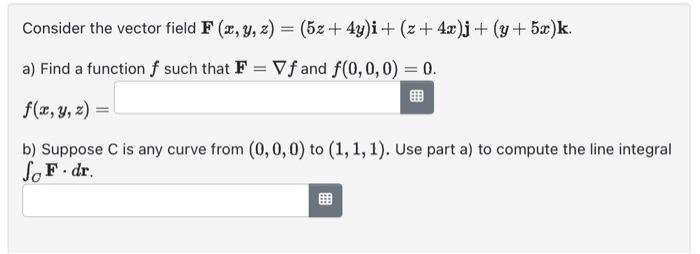 Solved Consider The Vector Field Chegg