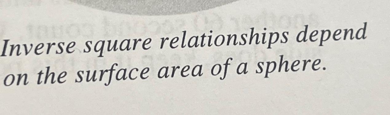 Solved Inverse Square Relationships Depend On The Surface Chegg