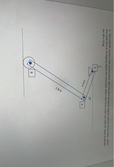 Solved A The Crank OA Rotates In The Vertical Plane With Chegg