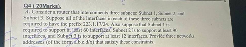 Solved Q Marks A Consider A Router That Interconnects Chegg